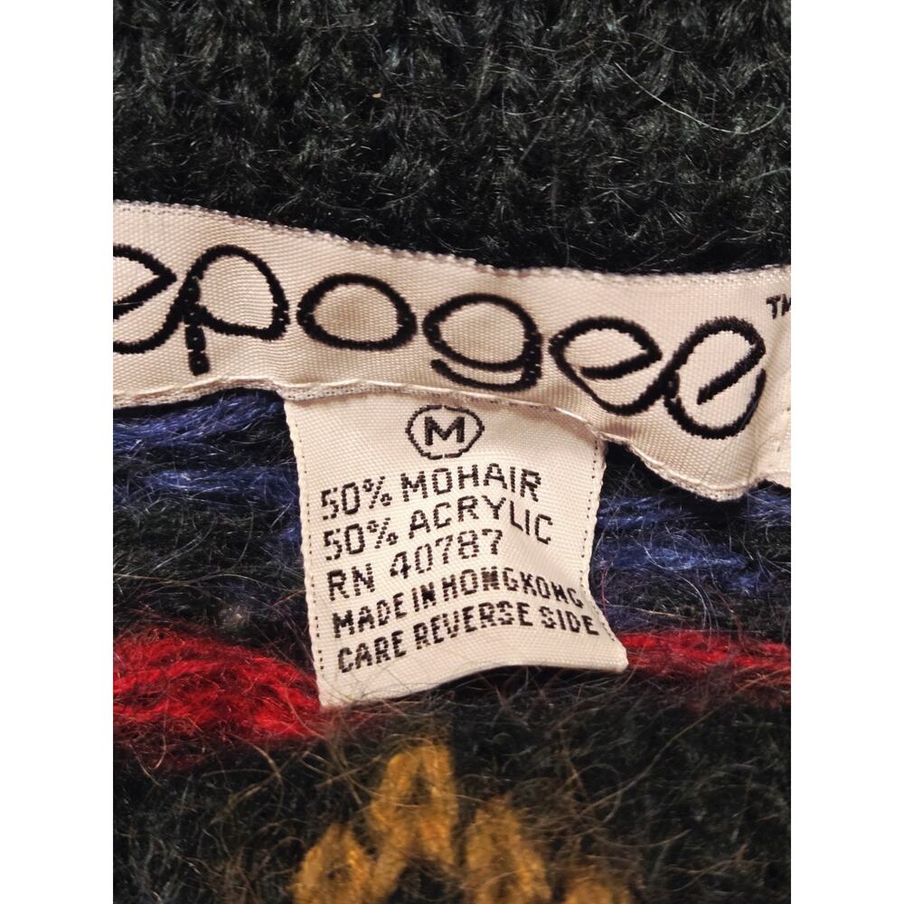 VTG 80s Fall Pattern 50% MOHAIR SWEATER WOMEN sz M Core Natural Fiber Snowflake - Picture 6 of 10